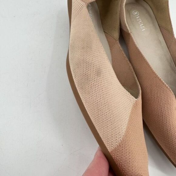 Vivaia Pointed-Toe V-Cut Flats (Valencia 2.0) Wheat Nature Size 11.5,  41.5 - Picture 4 of 11